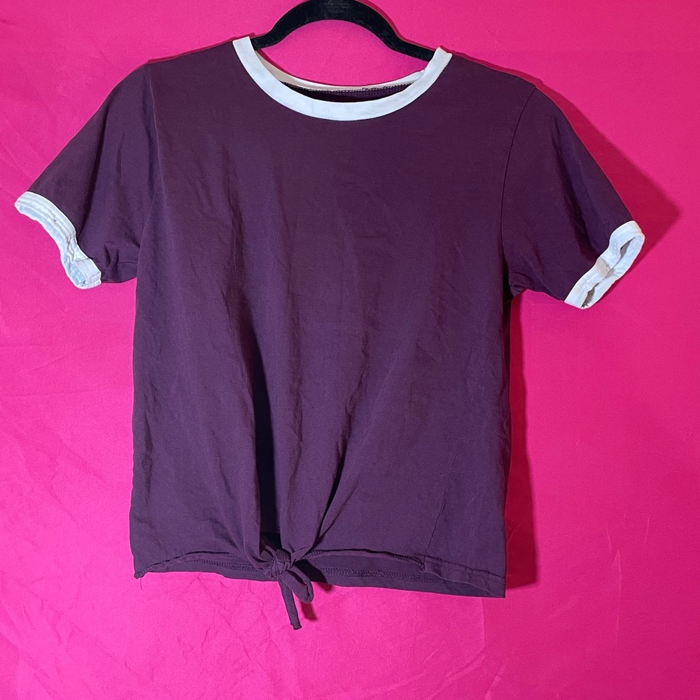 Purple tie cropped top